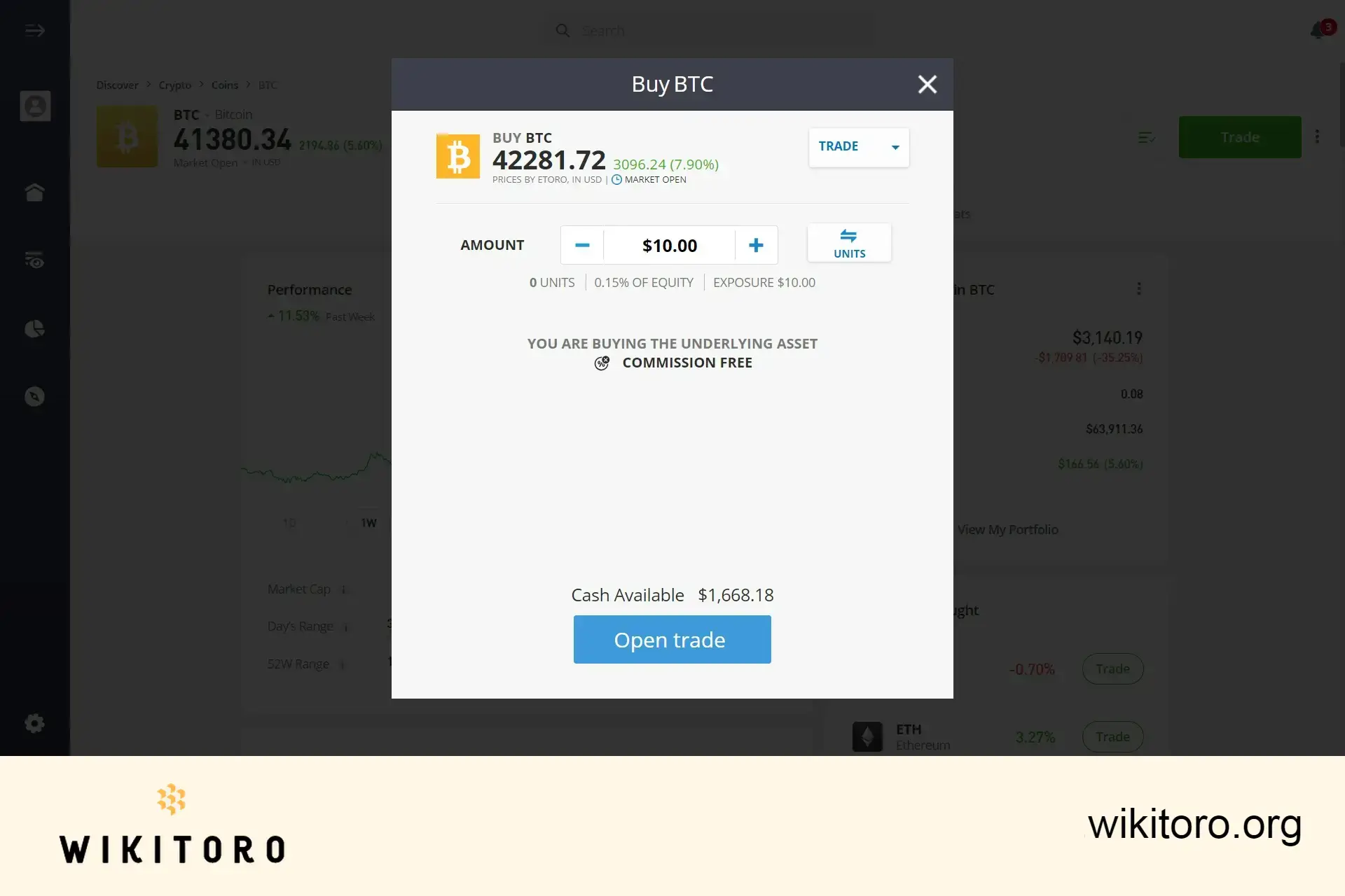 Nákup Bitcoinu na eToro